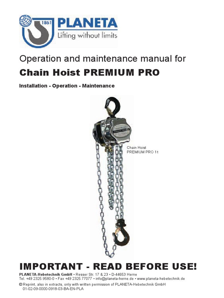 Manual Chain Hoist 1 Ton Lifting Equipment Block