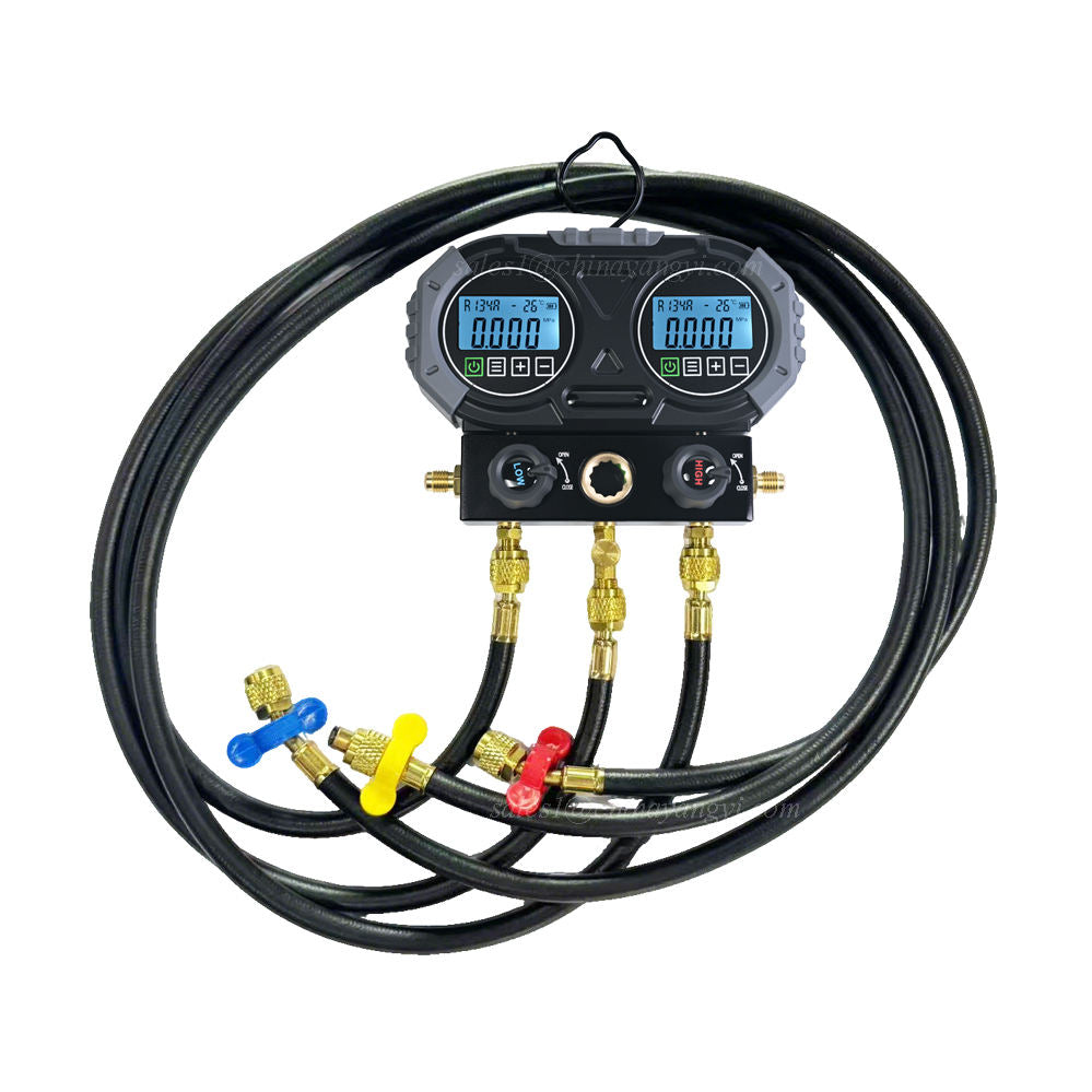 Air Conditioner Digital Manifold Gauge Digital Refrigerant Pressure Gauges Pressure Vacuum Tester With 1.5M of Charging Hose