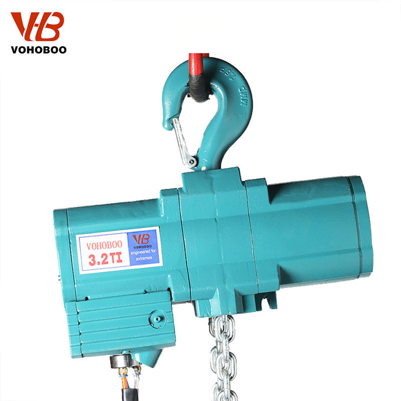 Air Hoist Small Pneumatic 1ton 2ton Chain Engine Hoist With Trolley