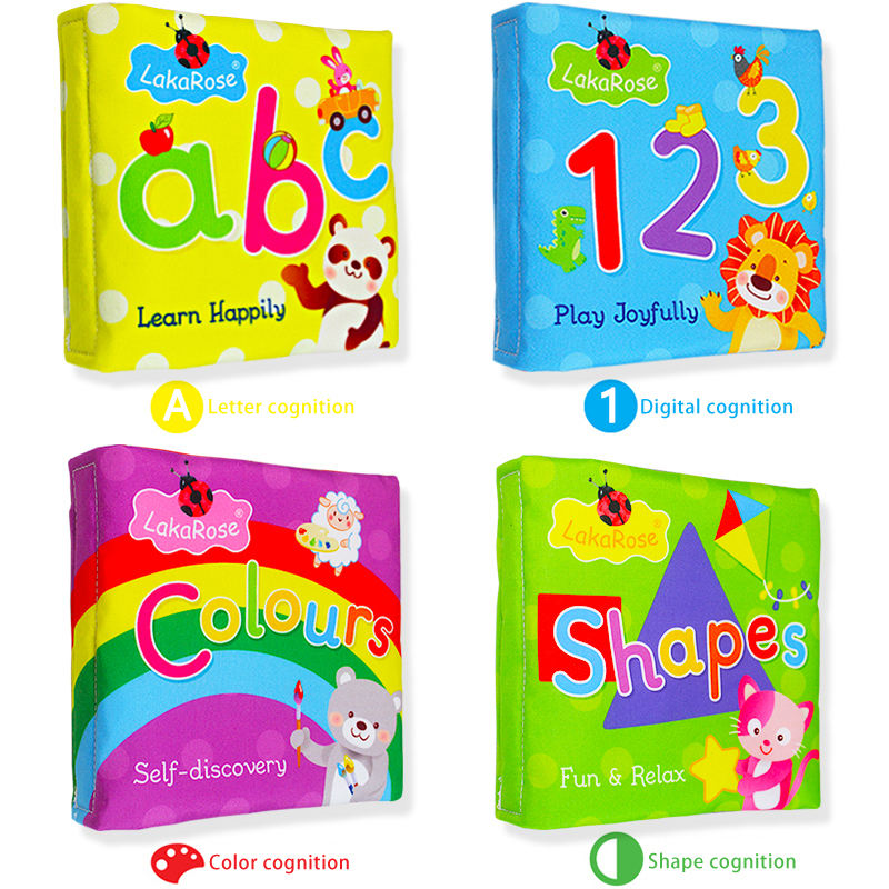Alphabetic Numbers Color and Shapes Cloth Book for Babies Toy L013