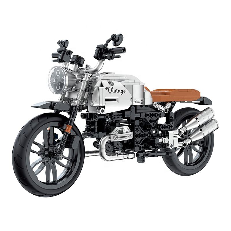 COGO Kids DIY Assembly Build Blocks Plastic Motorcycle Model Puzzle Building Block Toys