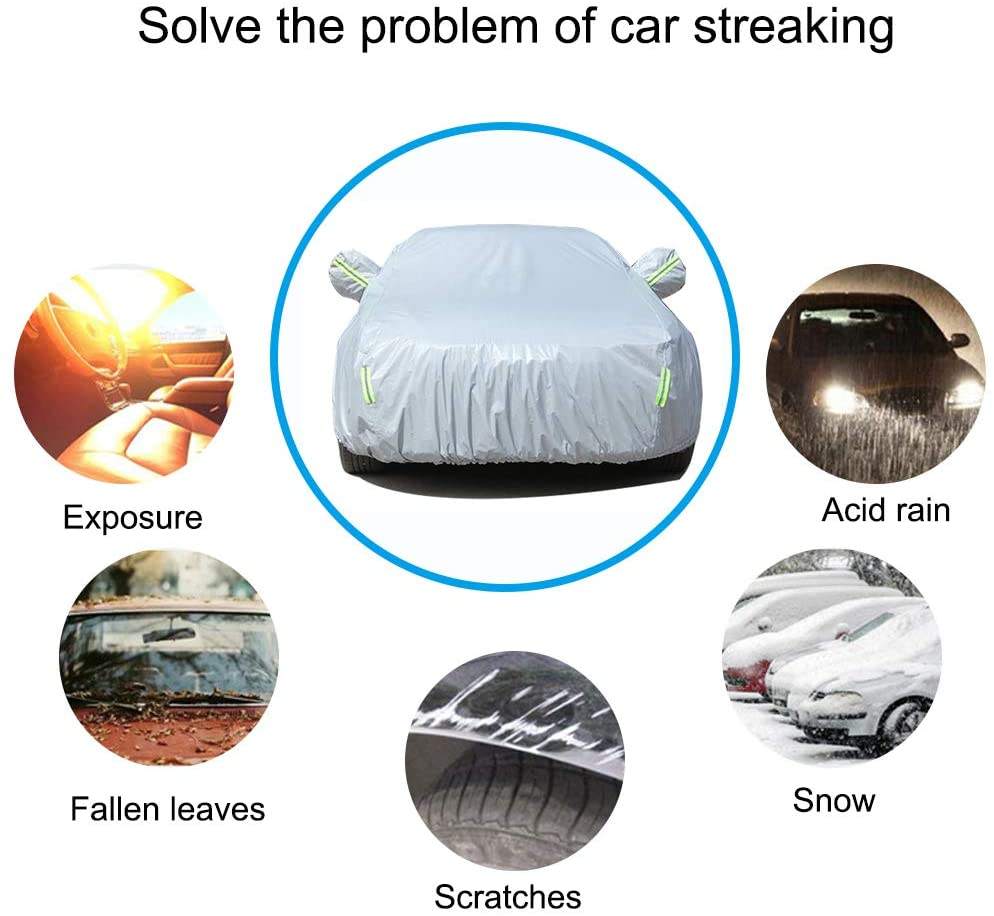 Car Accessories Universal Car Cover Waterproof Windproof Sunscreen All Weather protection Scratch Resistant PEVA with Cotton