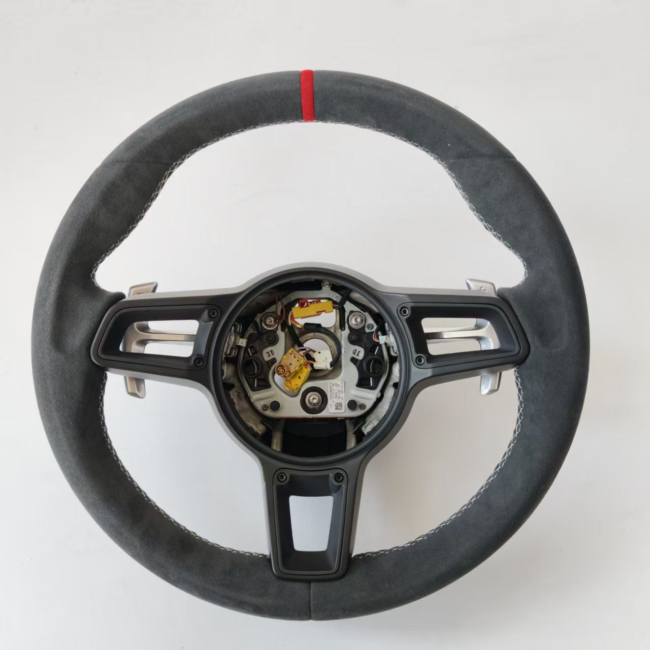 Car Steering Wheel Made of Alcantara with GT Design and Blackened Finish Upgrade of the Old Model for 718 carrera Boxster 911