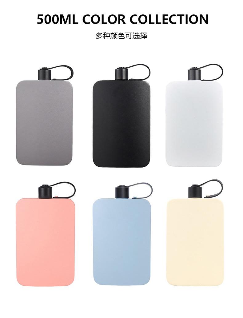 Customized Logo 500ml Eco-Friendly 304 Stainless Steel Sports Style LinkPrint Square Hip Flask Water Bottle Set Ready Stock