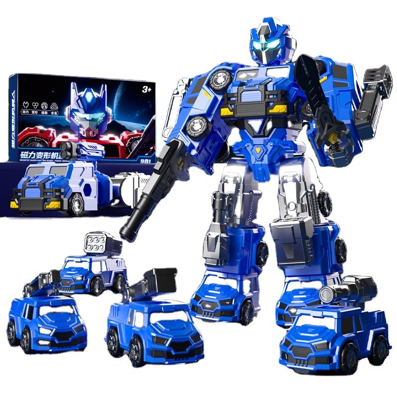 Customized Plastic Transforming Robot DIY Magnetic Model Toy Unisex Shape-shifting Robot for Ages 3+