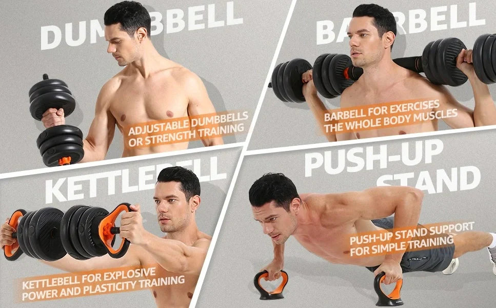 Dumbbell Set Adjustable Weight Gym Training 20kg Pair