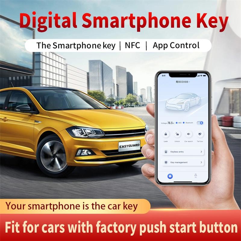 EASYGUARD Digital Smart Phone Key with PKE Passive Keyless Entry Auto Lock Unlock NFC Fit for Cars W Factory Push Start Button