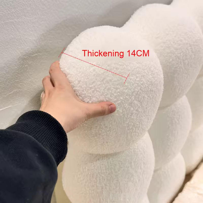 Small 14CM Thickened Snow Ball Headboard Cushion for Bedroom Tatami