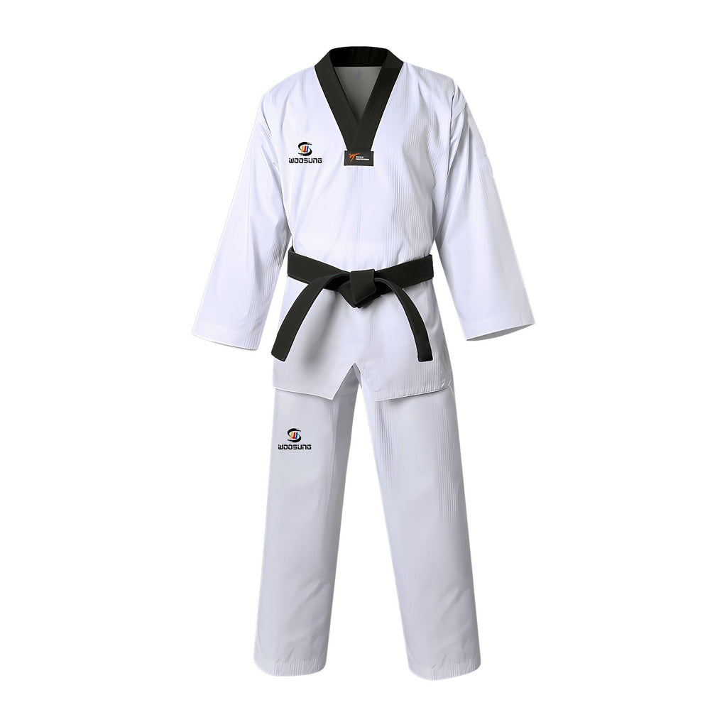 Woosung Black v Neck Wtf Uniform Taekwondo Martial Arts Uniform Karatetaekwondo Uniform