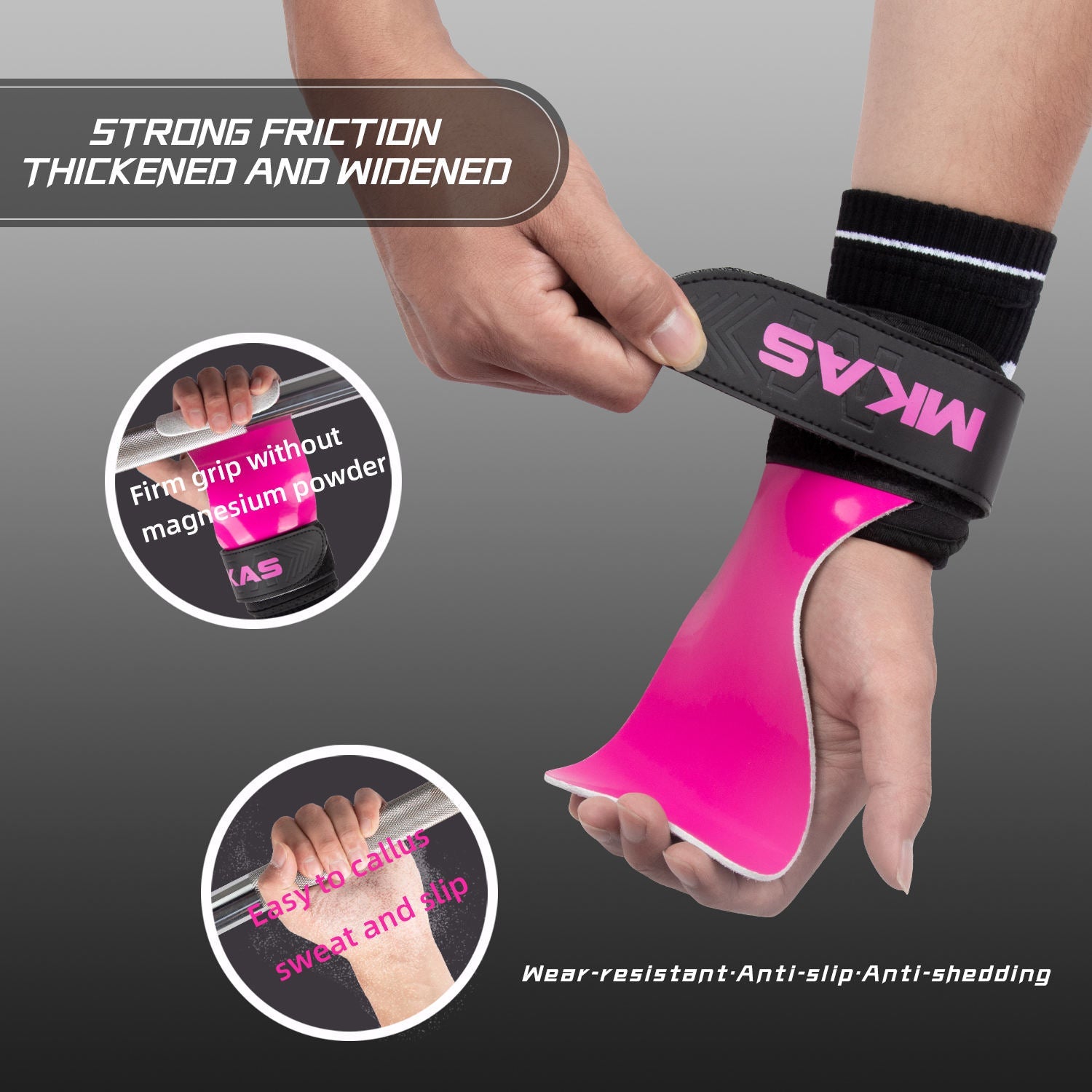 Strength Training Hand Grips Weightlifting Grips Rubber Powerlifting Cross Training Grips Palm Protectors
