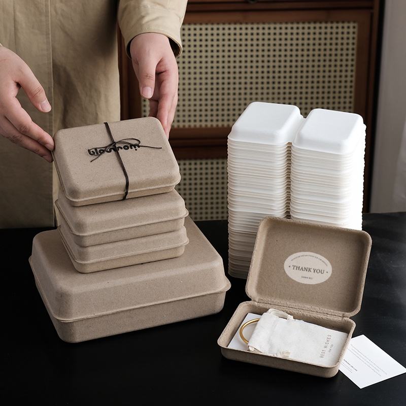 High-Looking Customized Handmade Soap Jewelry Packaging Box 2mm Wood Color Paper Pulp Gift Box Essential Oil Souvenir Essential