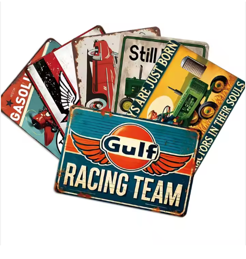 Hot Customized Garage Car Bar Poster Signs Vintage Retro Metal Plate Iron Art Style Painting Tin Sign Garage Wall Decor