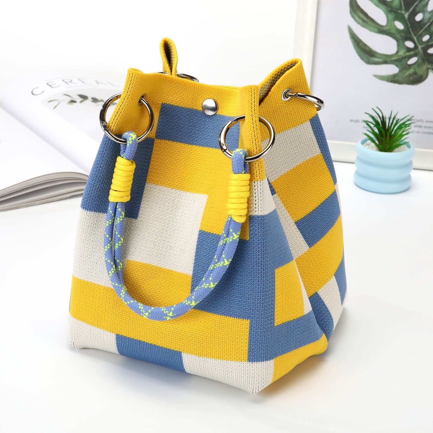 Hot Sale Custom Personalized Knitting Handbags Buckle Bag Handmade Fashion Women Hand Bags