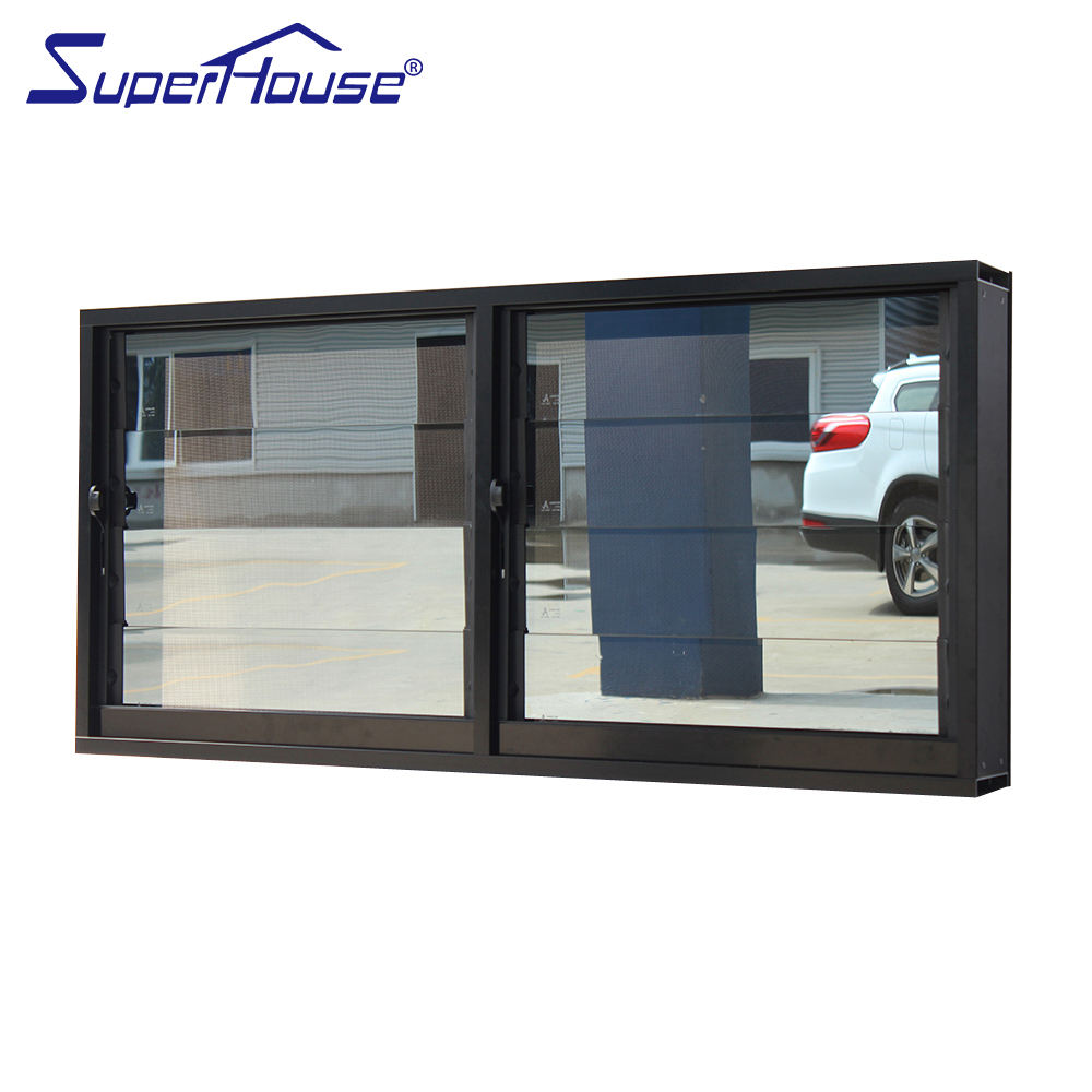 Hurricane Proof Impact Resistance NOA NFRC AS2047 Standard Aluminum Adjustable Louvered windows with Tinted Glass