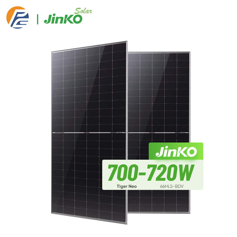 Jinko Tiger Neo N-Type Solar Panel 700W to 720W IP68 Photovoltaic Panel Jinko High-Efficiency Bificial Solar Panels 700 Watt