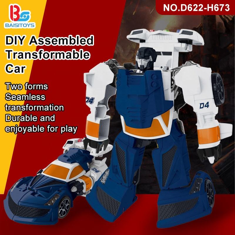LEZA BABY Children's Educational Transformation Robot Transformation and Assembly Robot Toy Car Assembly and Transformation Toy
