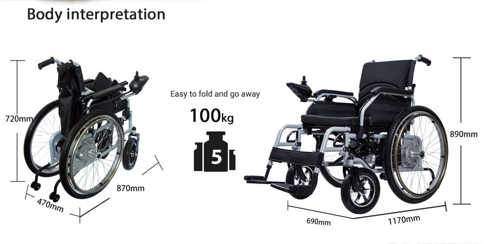 Electric Wheelchair Mobility Scooter Foldable Light