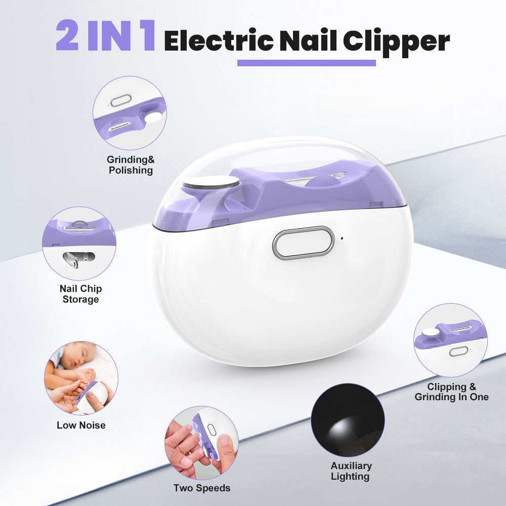 New Trending 2-in-1 Electric Nail Clippers and Nail Automatic Manicure Trimmer for Baby Children Adult Elderly Finger Toe Nails