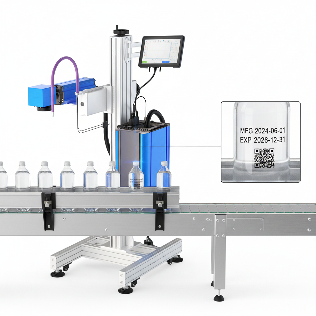 Online/Flying CO2 Laser Marking Machine with DXF Support for Metal & Non-Metal Engraving Code Logo Date Engraver