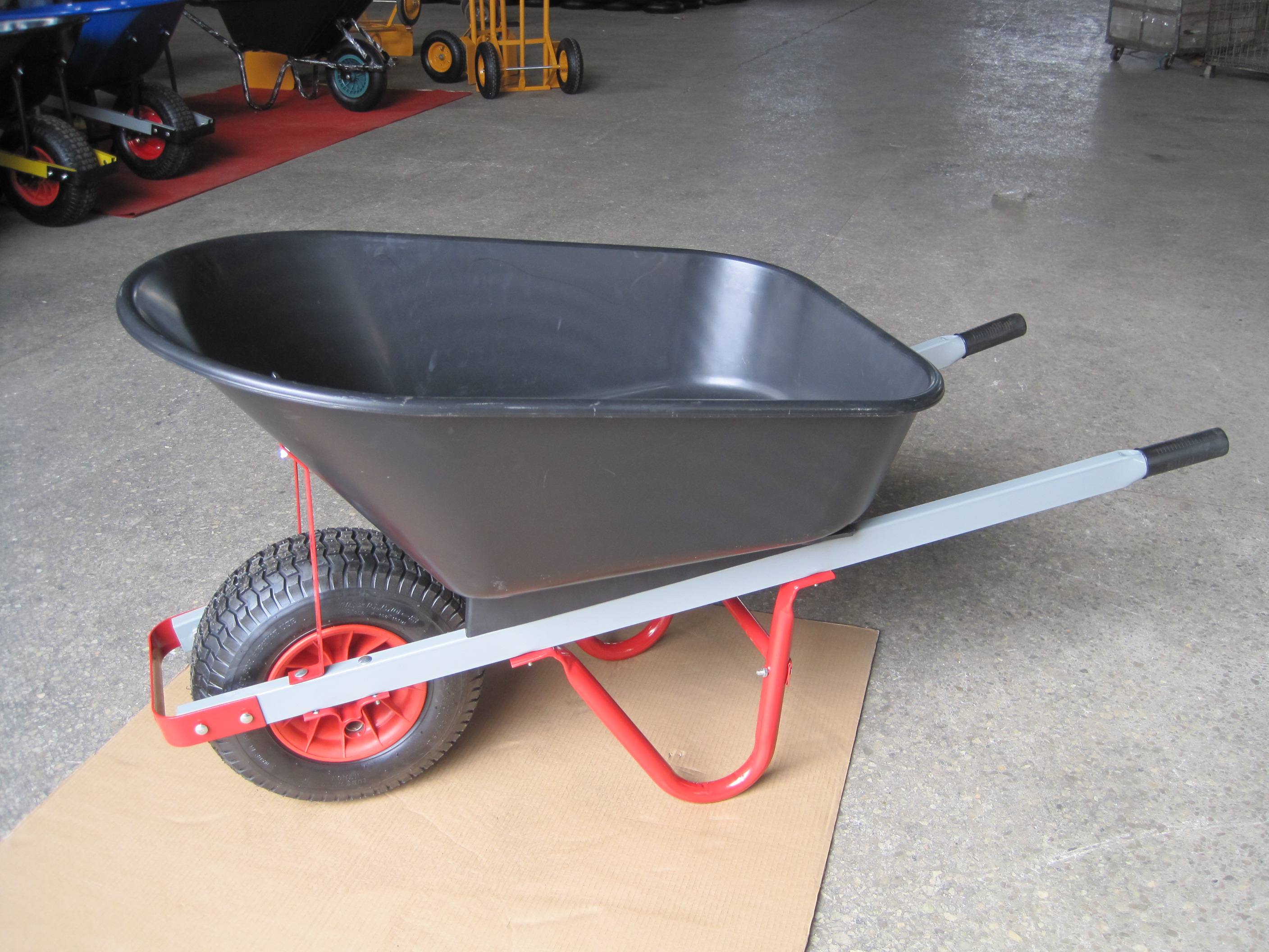 Plastic & Metal Wheelbarrow with PU Wheel 120L Water Capacity 200kg Load Easy Assembly Model WB8414