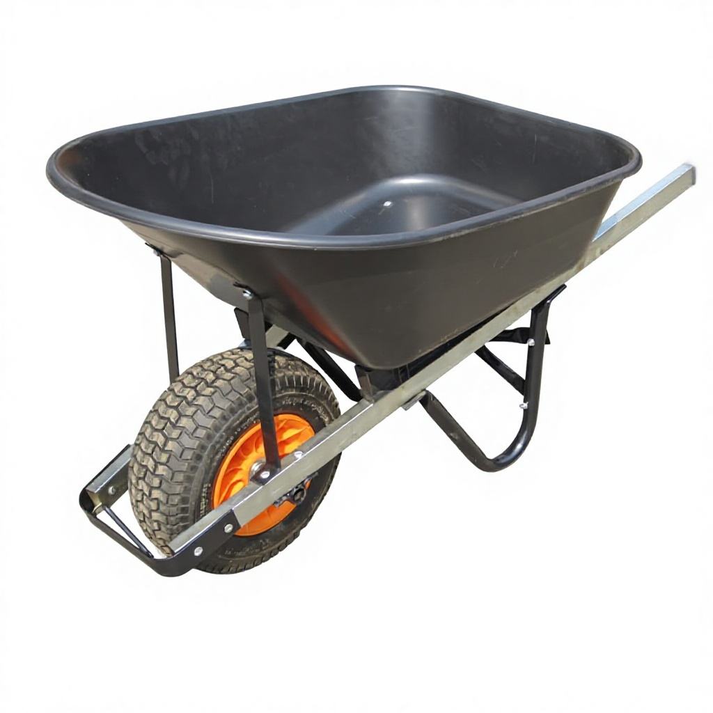Plastic & Metal Wheelbarrow with PU Wheel 120L Water Capacity 200kg Load Easy Assembly Model WB8414