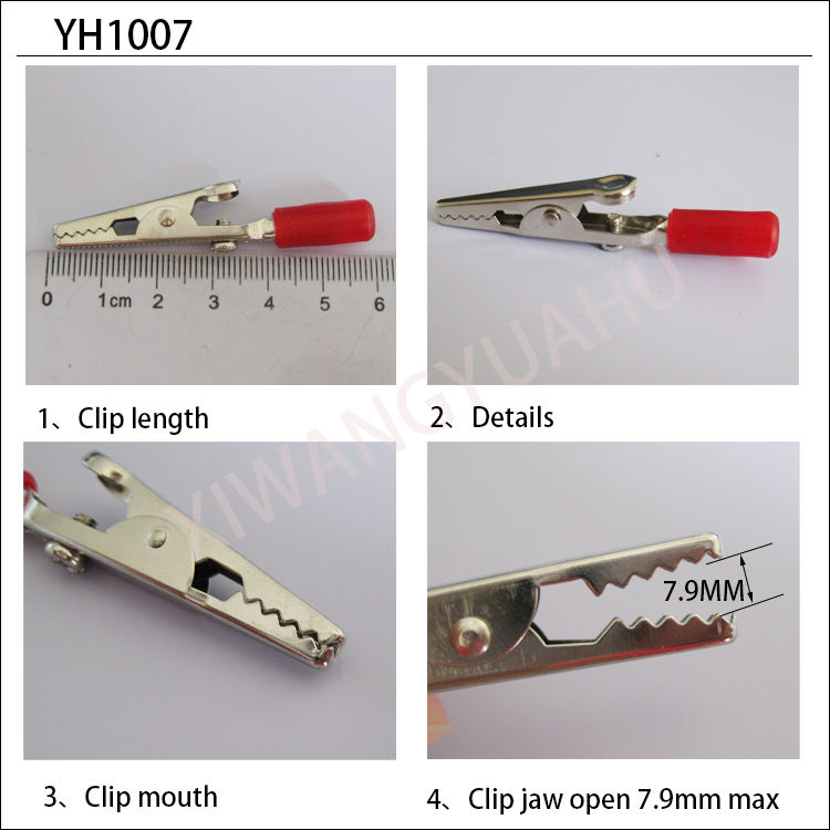 Small 56mm Metal Steel Alligator Clip with ABS Insulated Sleeve Boots Crocodile Clip Crocodile Clip