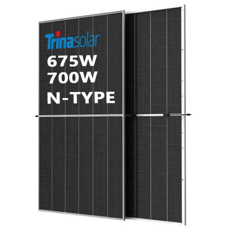 Trina N-type Bifacial High Efficiency Mono-Crystalline Half-Cell Double Glass Module 675W 695W 700W 720W Solar Panels for Home