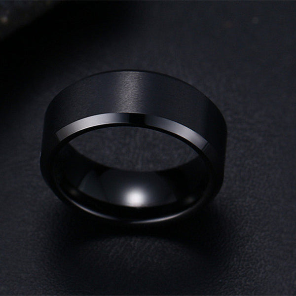 Titanium Ring Men Wedding Band 8mm Comfort Fit